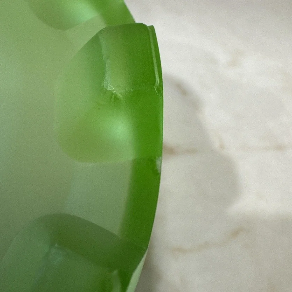 Art Deco 1930s Taussaunt Beaumont Green Satin Glass Obelisk Powder Jar